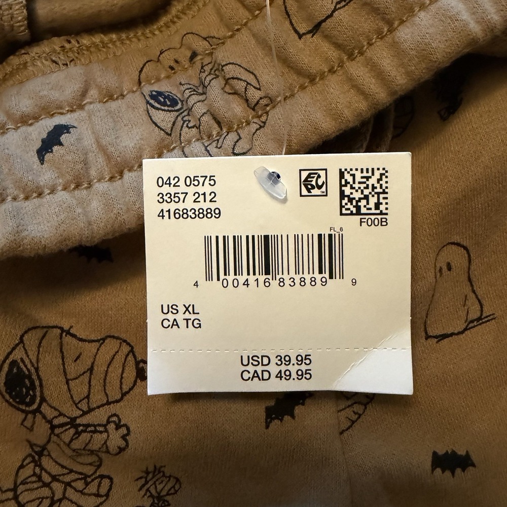 American Eagle AE Lounge Snoopy Halloween PJ Pants XL NWT Mummy Ghost - Picture 3 of 6